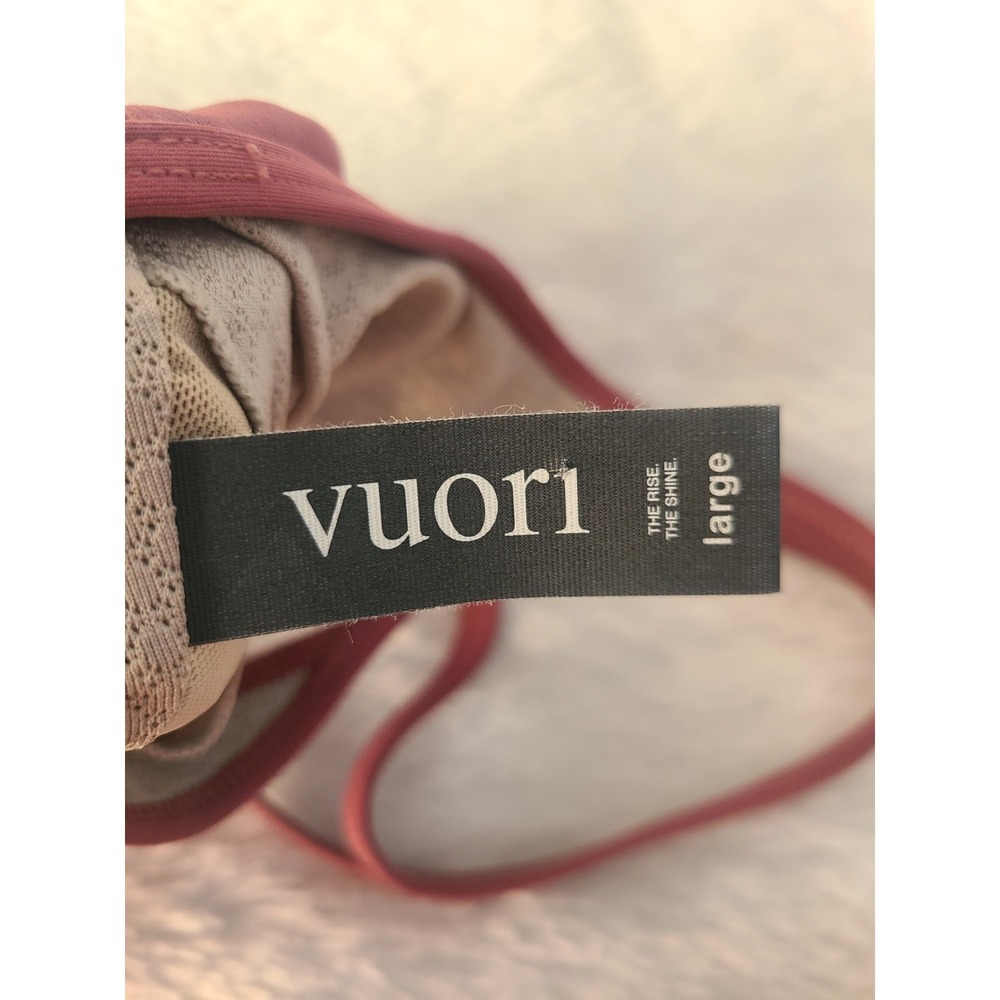 Vuori Mindset Bra Desert Rose Strappy Sports Bra Large Lounge Athletic Minimal - Picture 3 of 5